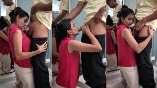 Horny Cheater Wife Sucking Colleague Dick In Office Boss
