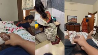 Horny Bachelor Hotel Maid Aunty Watches Me Flash Dick Leak