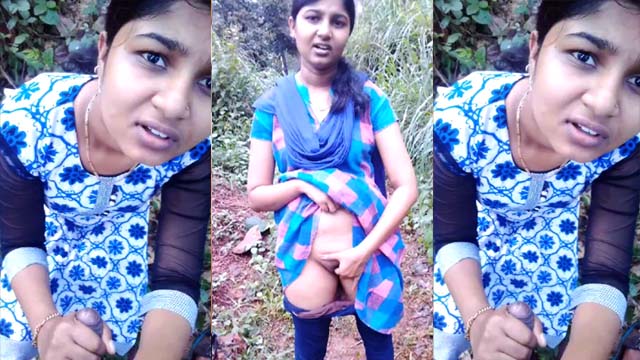 Sexy Desi Cute Girl Outdoor Rubbing Her Pussy Sucking Dick MMS