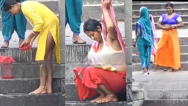 Desi Milf MOM After River Bath Dress Changing Mms